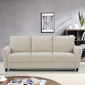 RM Home IKBILYA Three Seater Sofa Velvet Fabric (Grey)