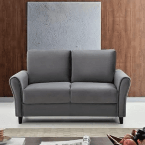 RM Home IKBILYA Two Seater Sofa Velvet Fabric (Grey)