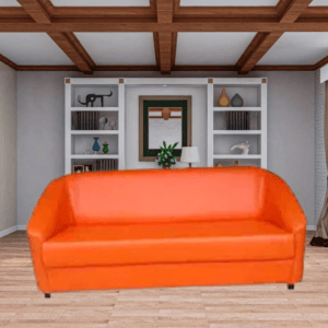RM Home Mexico Three Seater Sofa (Orange, X-Large) Leatherette
