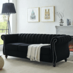 serox three seater sofa black